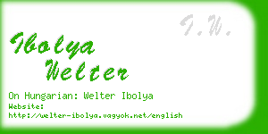 ibolya welter business card